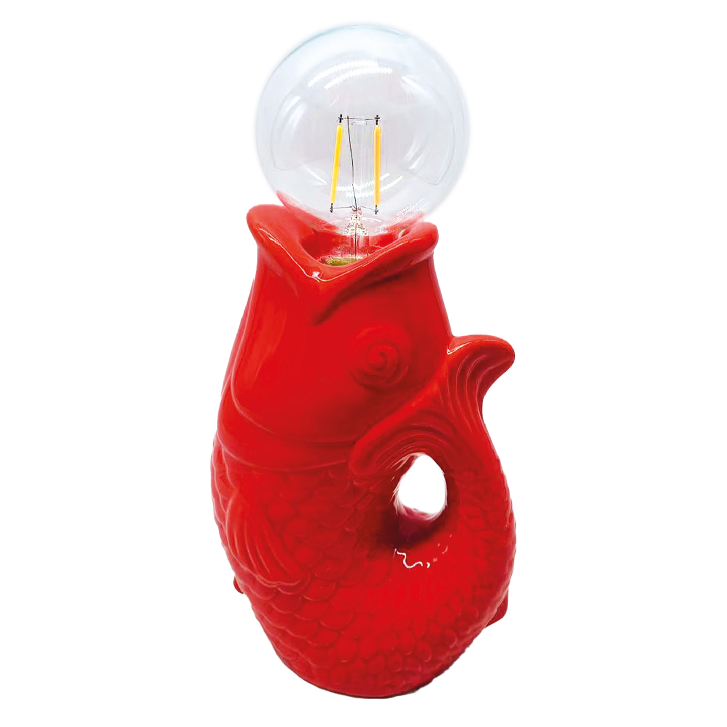 Déco LED poisson rouge à piles L13,5 P8,2 H27cm