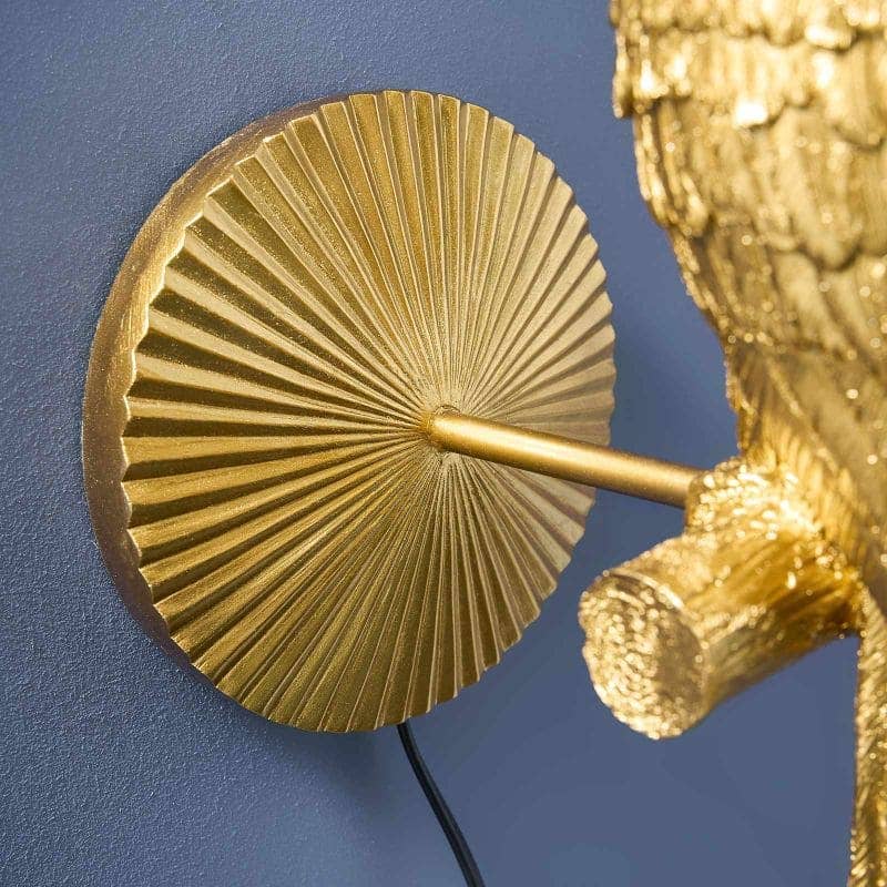 パーシー・パロット ウォールランプ、ゴールド/ターコイズ