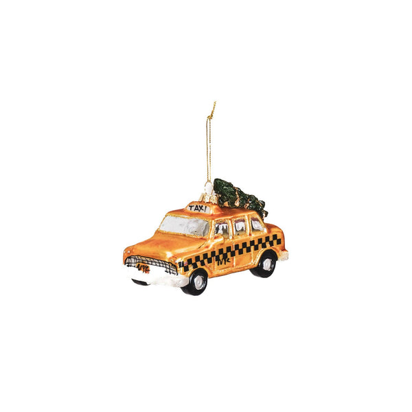 Weihnachtskugel aus gelbem Taxi