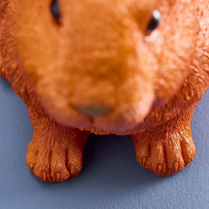 Lapin économe, résine polyuréthane orange, 21 x 11 x 16 cm
