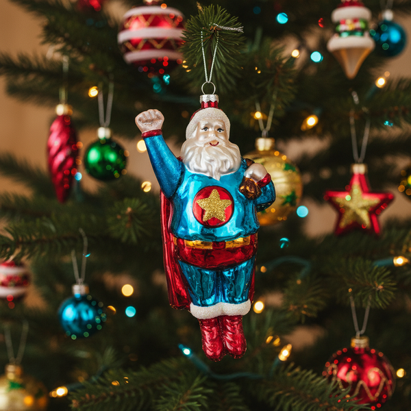 Enfeite de Natal do Super Pai Natal