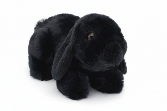 Peluche Lapin Bélier, couché (noir)