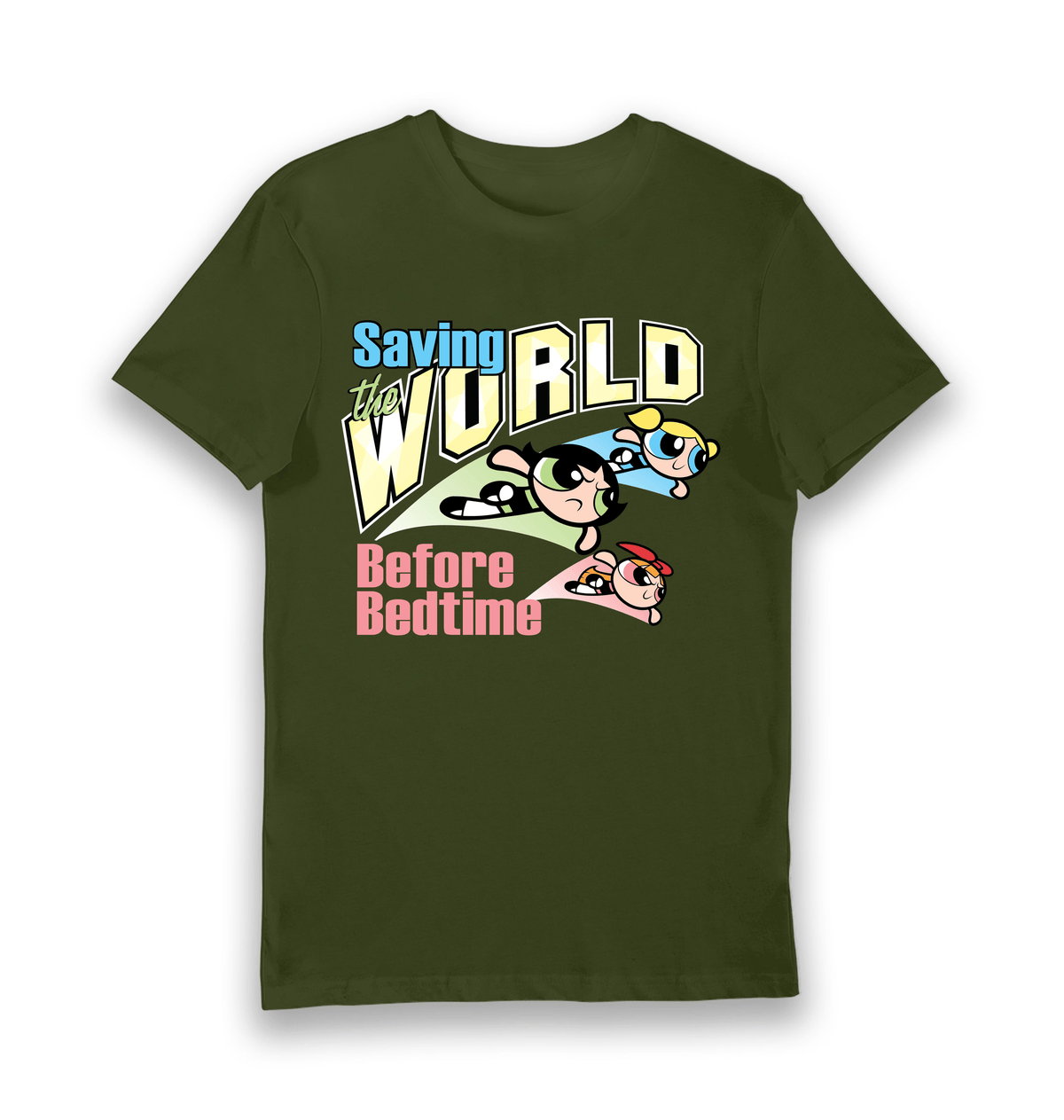T-shirt adulte Powerpuff Girls Saving The World Before Bedtime