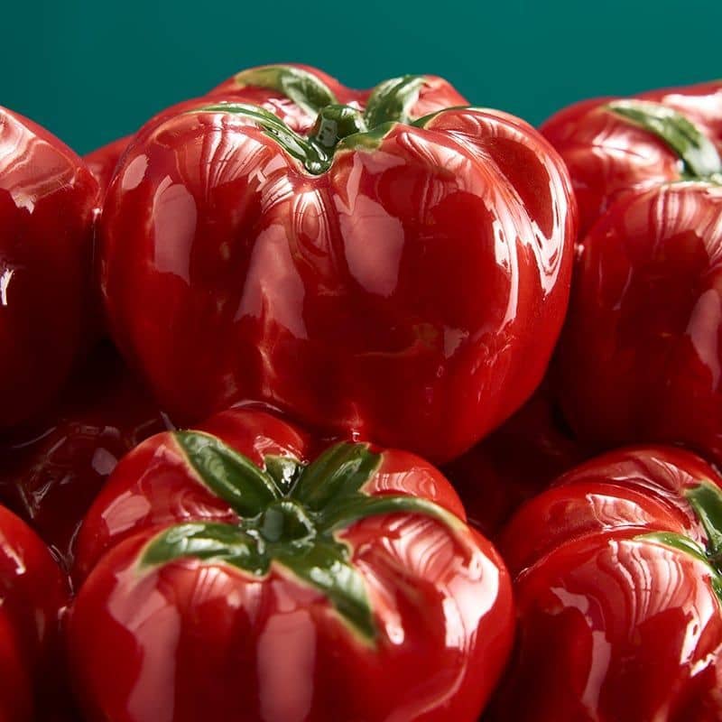 Vaso di pomodoro, gres rosso, 33,5 x 32 x 33 cm Fatto a mano