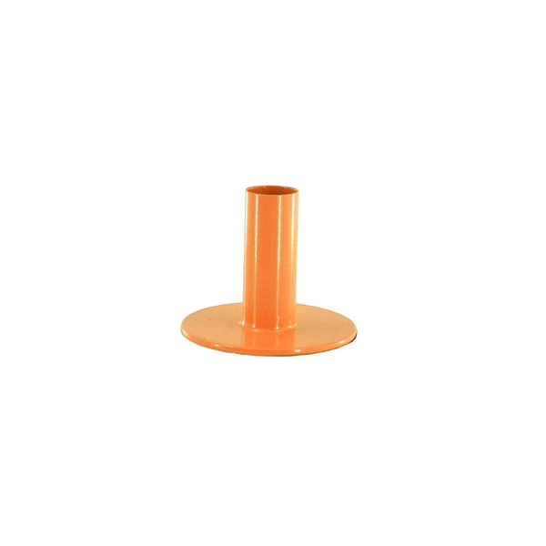 Candelabro básico de metal color naranja de 8 x 8 x 6,5 cm