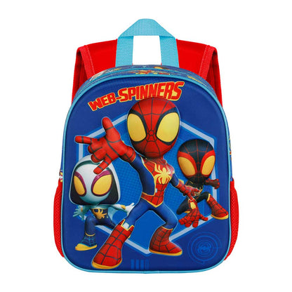 Small Blue 3D Marvel Backpack - Spider-Man Spinners