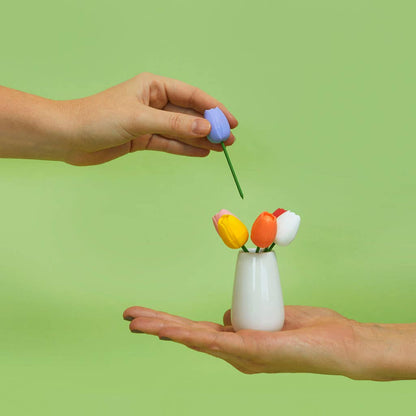 Tulip appetizer forks, set of 6, bright colors, stainless steel