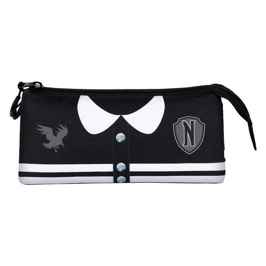 Wednesday Varsity Triple Pencil Case FAN 2.0, Black