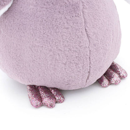 Fluffy penguin plush toy, lilac color, 35 cm, 0+