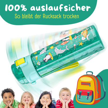 Children's water bottle, 500ml, lightweight - Ocean mint