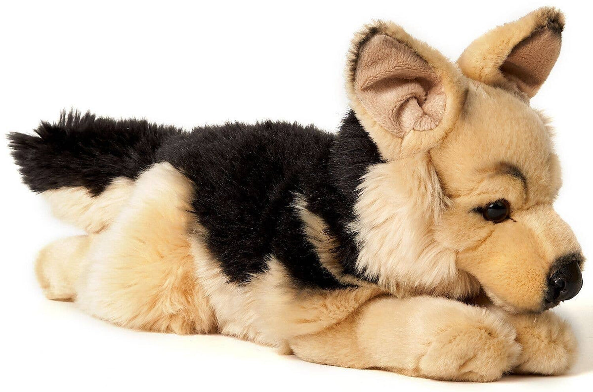 Peluche Berger allemand, couché - 45 cm (longueur)
