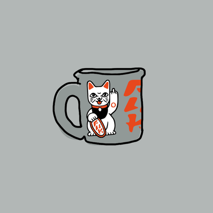 Taza de gato de la suerte "Que te jodan, Neko"