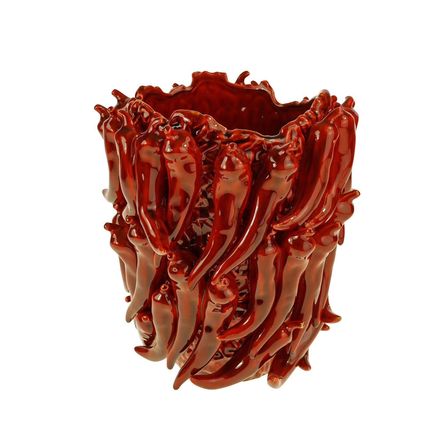 Vaso de pimentos, cor bordeaux