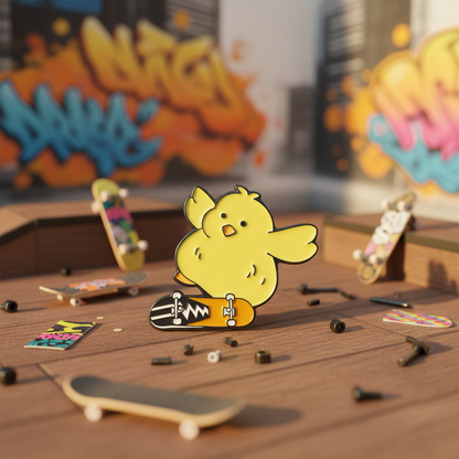 Skater Chick Pin