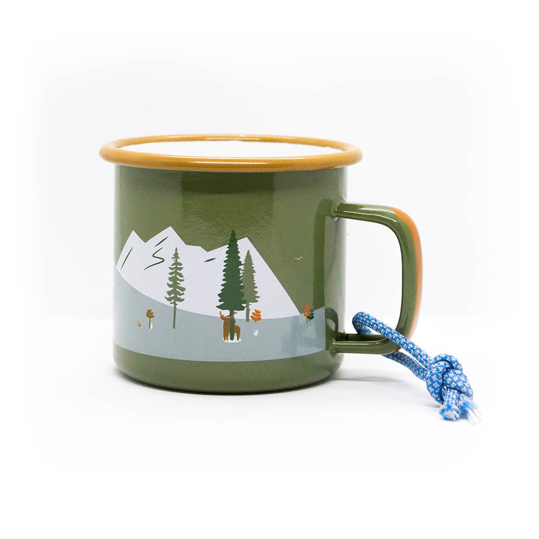 Mug en émail “You Find Me Outdoors”