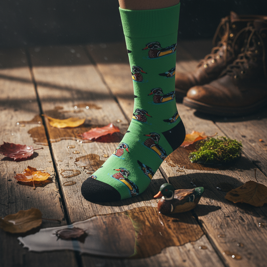 Calcetines fluorescentes de pato ánade real