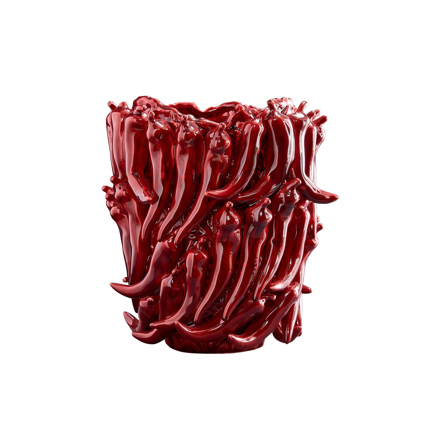 Vaso de pimentos, cor bordeaux