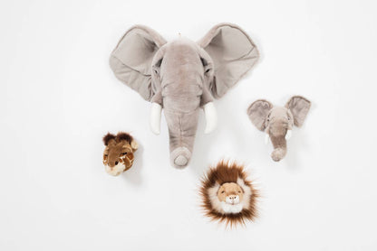 Mini Décoration Murale Peluche Têtes d'Animaux : Coffret Safari