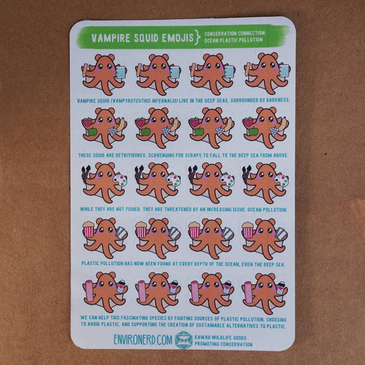 Feuille d'autocollants Vampire Squid Emoji