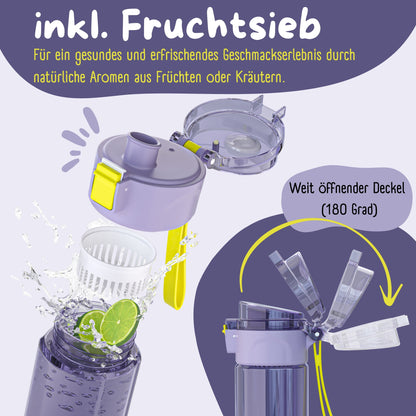 Kids' water bottle, 500ml, lightweight water bottle - Unicorn