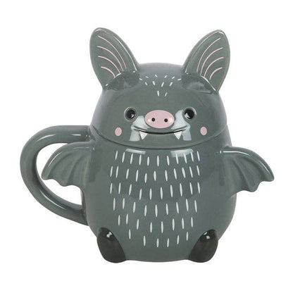 Tasse à couvercle Halloween chauve‑souris mignonne