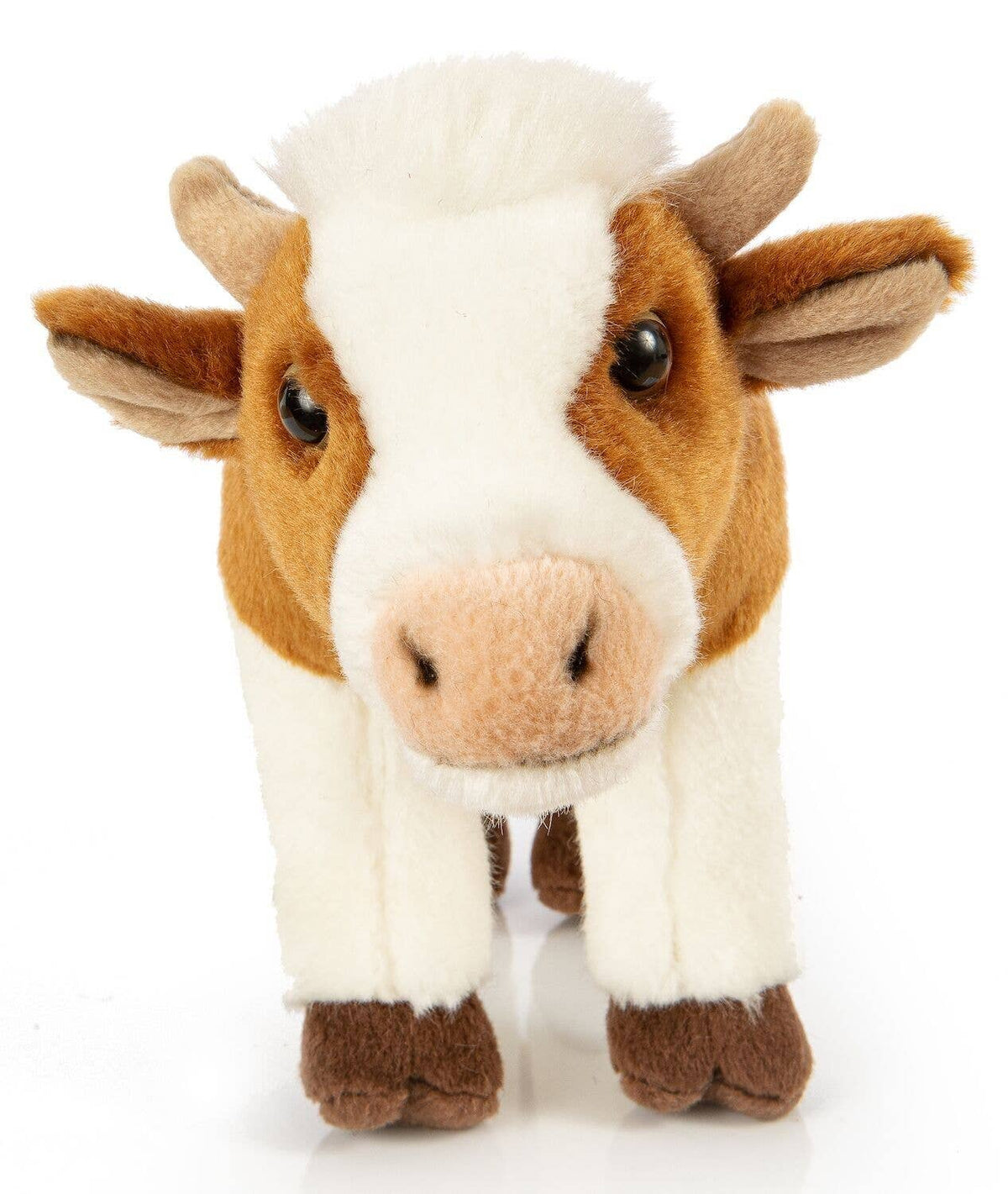 Peluche Vache Blanche Brune Debout