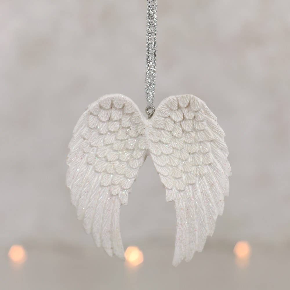 Decoração para pendurar: Asas de anjo brilhantes