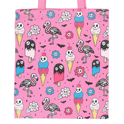 Tote bag gothique imprimé « Pink Dead Hot Days »