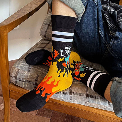 Chaussettes Squelette Skateboard « Fuck You »