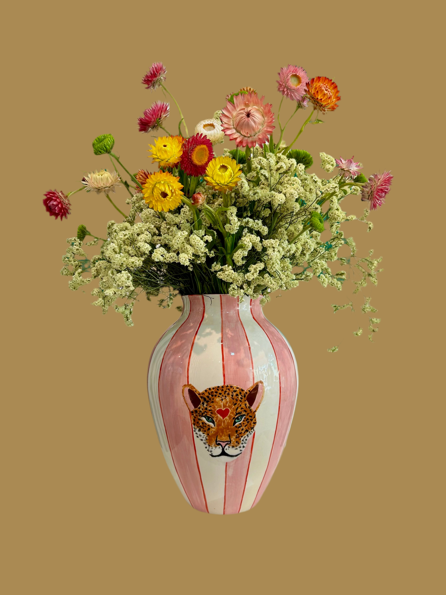 大きなヒョウ柄の花瓶