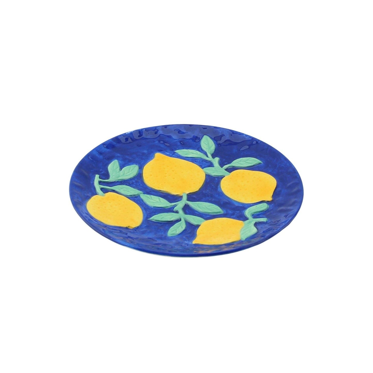 Assiette déco Citrons - Bleu/Jaune