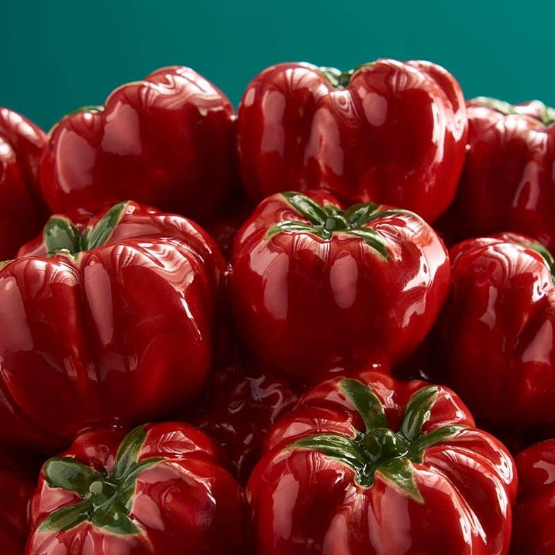 Vaso di pomodoro, gres rosso, 33,5 x 32 x 33 cm Fatto a mano