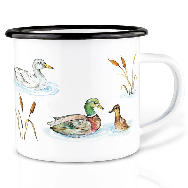 Taza de esmalte – Estanque de patos