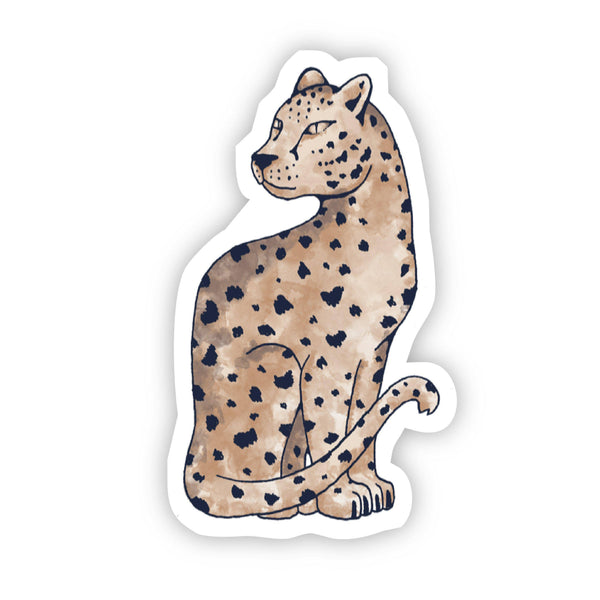 Pegatina de leopardo en acuarela