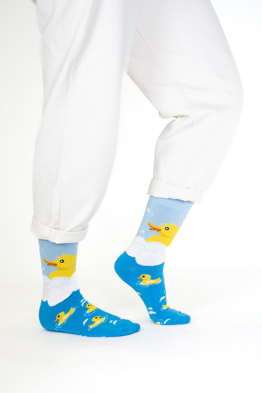 Meias de pato no banho