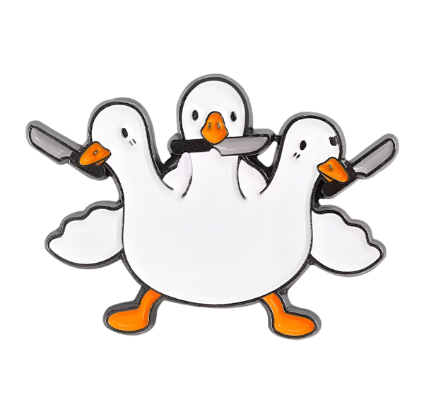 Pin's Canard Blanc à 3 têtes