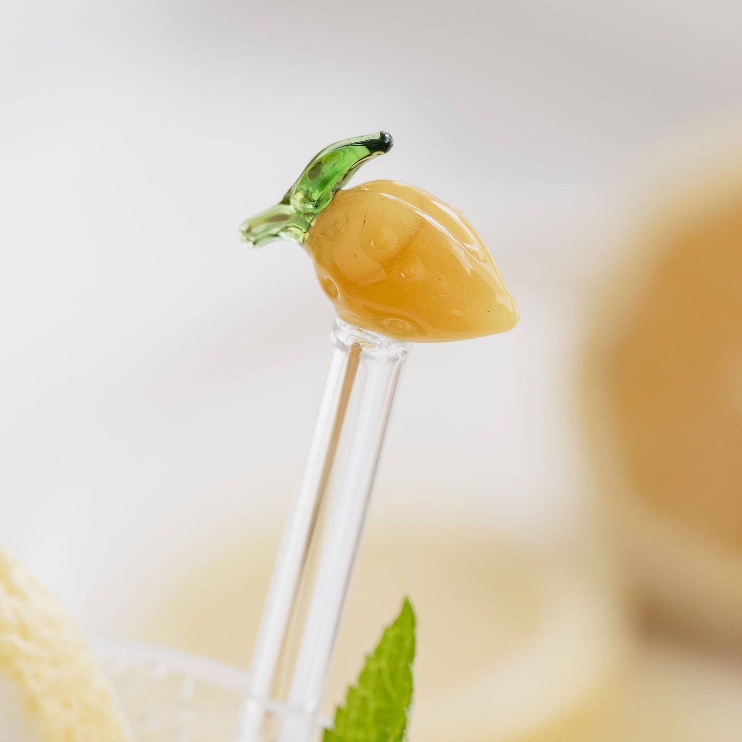 Agitadores de cóctel de vidrio de limón