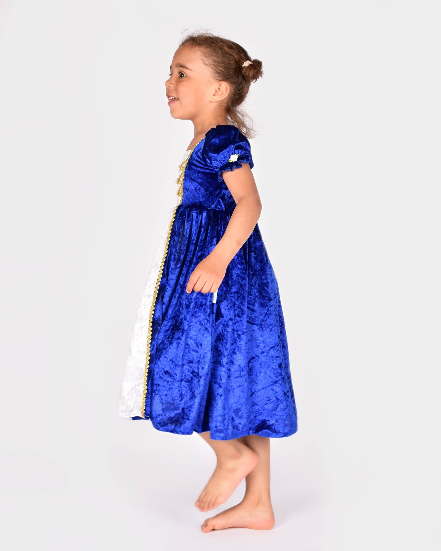 Blue velvet princess dress for 2-4 years (size 98-104)