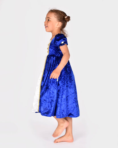 Blue velvet princess dress for 2-4 years (size 98-104)