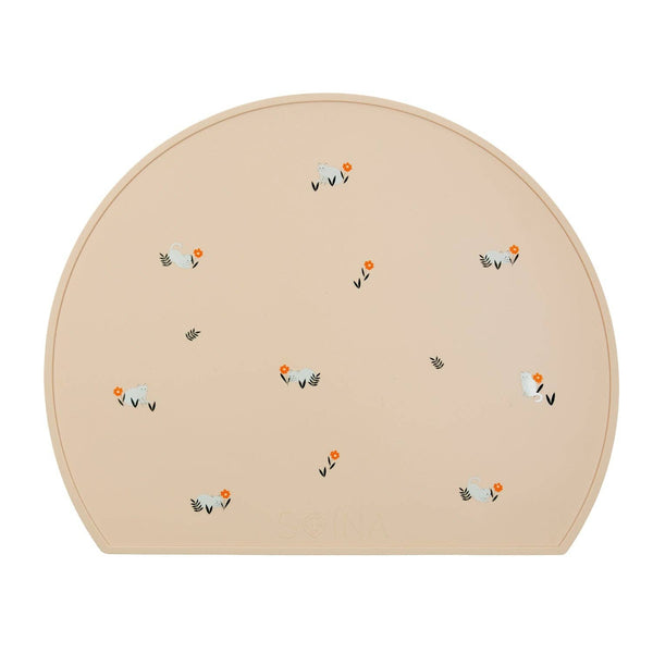 Siliconen placemat met kattenprint - Crème