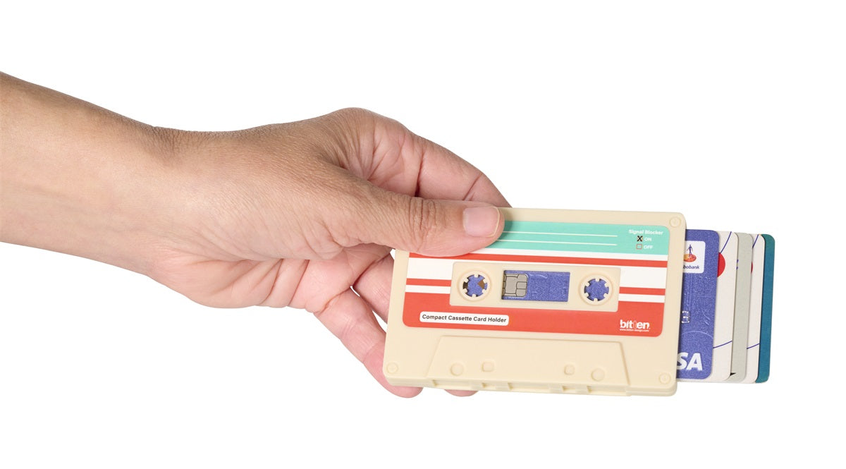 porte cartes cassette beige