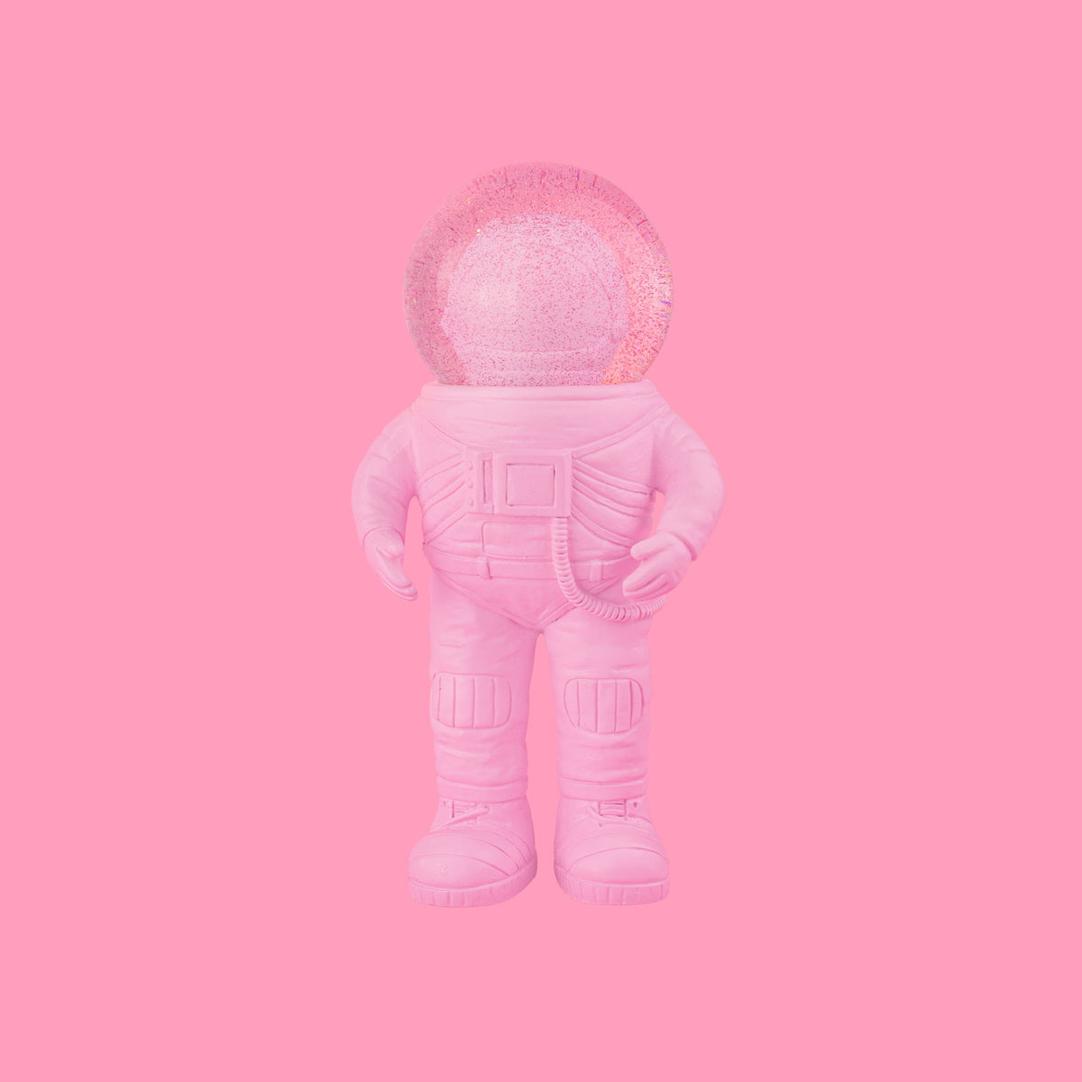 ピンクの宇宙飛行士スノードーム