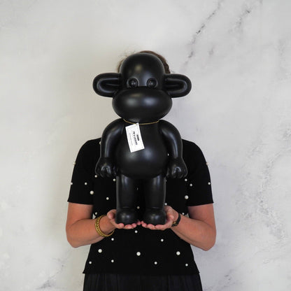 Adorno - Figura de mono 'La Leyenda' - Resina - Negro - 33x21x50cm