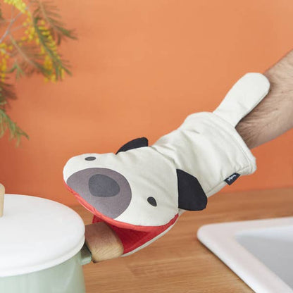 Guanto da forno, Woof!, beige, poliestere/silicone