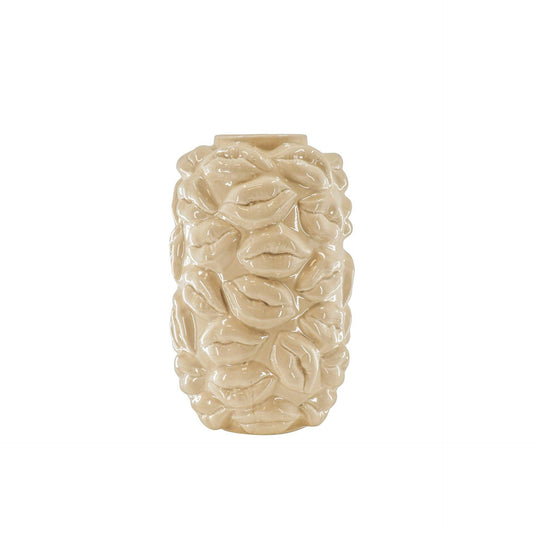 Vase - Bisous - Céramique - Beige - 17x17x27cm