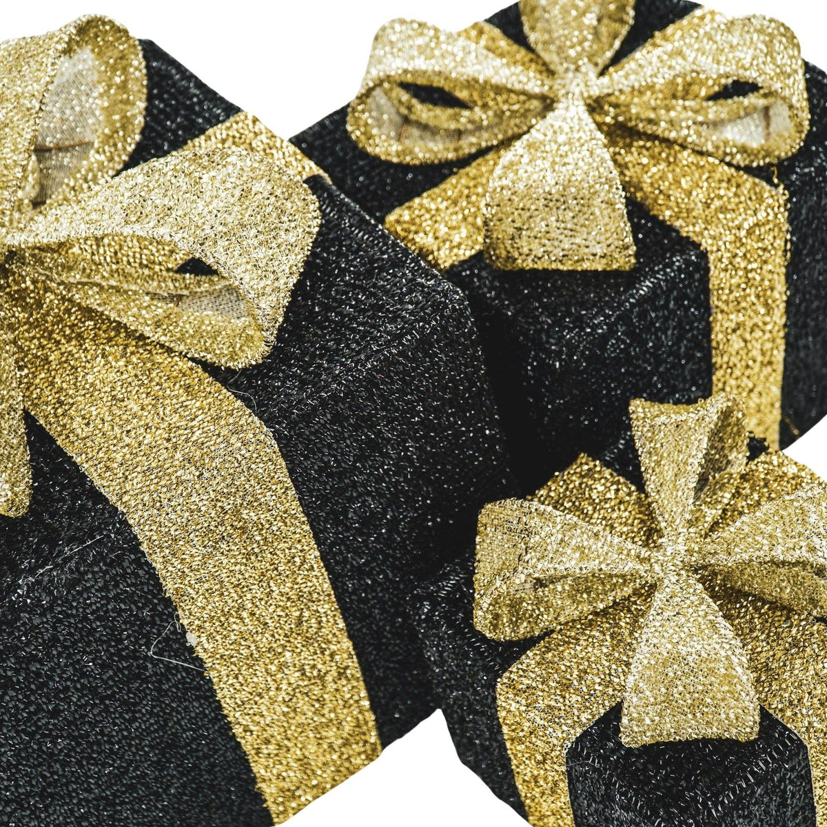 LED-kerstcadeau - S3 - Polystyreen - Zwart/Goud - 15/20/25 cm
