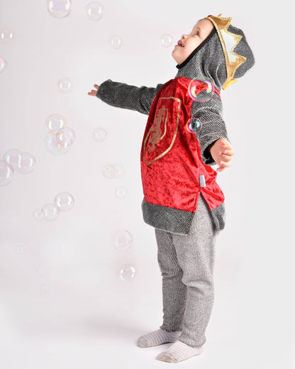 Red Knight Tunic with Hood 98-104 cm 2-4 years