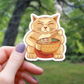 Ramenkom met gelukskatsticker