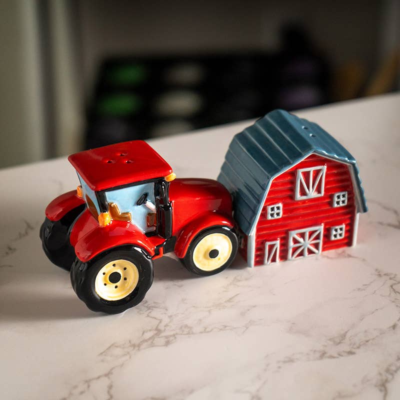 Conjunto de saleiro e pimenteiro Tractor & Barn 16126