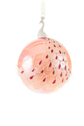 Adorno navideño de pavo real rosa